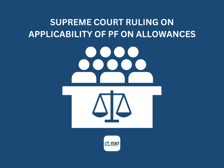 Supreme Court Ruling on applicability of PF on allowances